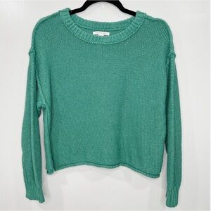 NWT American Eagle Oversized Crewneck Knit Rolled Hem Cotton Sweater